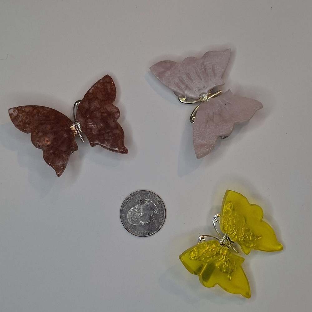 Crystal Butterfly Hair Clips / Brooches
